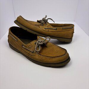 Sperry Top-Sider Men's Boat Shoes Size 11 M Tan Leather 2-Eye Deck Loafers A/O